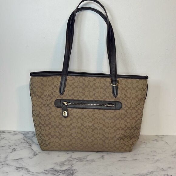 Coach Taylor Signature Jacquard Tote - Picture 1 of 14